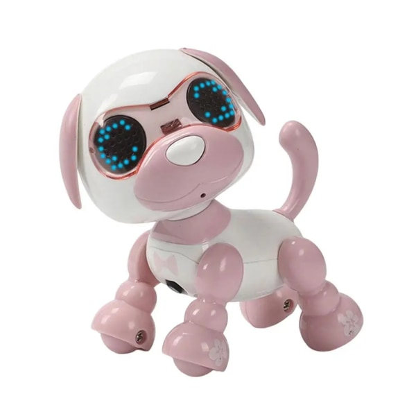 Robot Sällskapsdjur Hund Prata Leksak Interaktiv Intelligent Smart Valp Robot Hund Elektroniska LED Ögon Ljudinspelning Sjung Sömn Barn Present Rosa