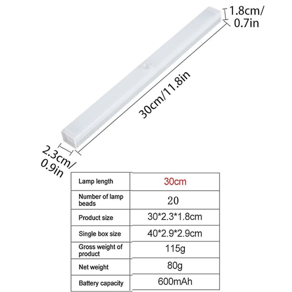 20 LED PIR bevegelsessensor lys skap garderobe sengelys