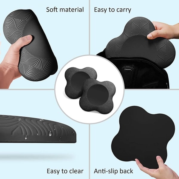 2-pack yogaknäskydd, yogaknästöd Bekväma lättvikts yogaknäskydd, svart