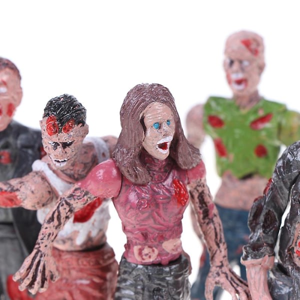 6 st Walking Corpses Model Terror Zombies Barn Barn Action Figur Leksaker Docka