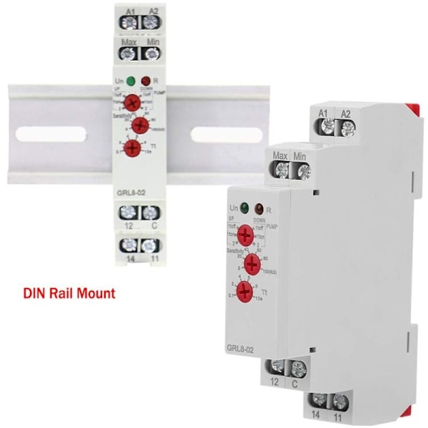 GRL8-02 Vätskenivåkontrollerrelä, 10A AC/DC 24V-240V