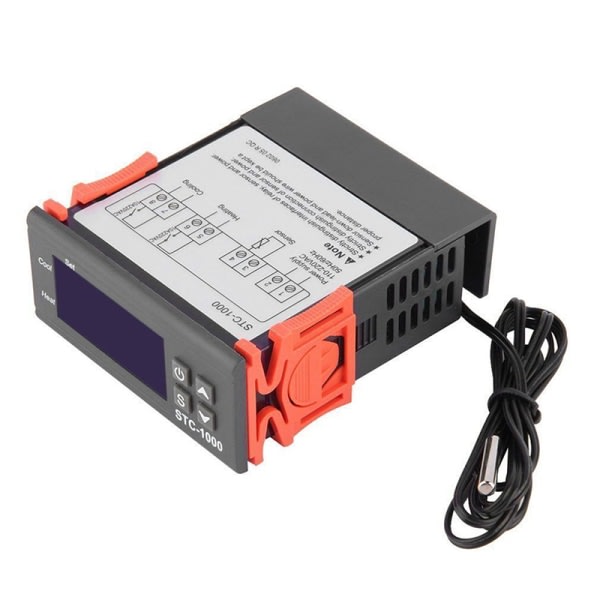 NY 12V/24V/110V/220V STC-1000 digital temperaturregulator T sort 110-220V
