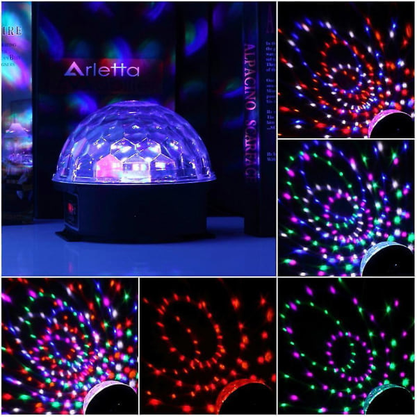 6 farver Led Crystal Magic Ball Effekt Lys Disco Dj Scenefest