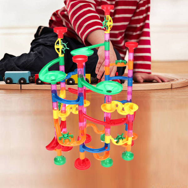 109PCS DIY kuglebane konstruktion barn byggeklodser legetøj udvikling legetøj gaver