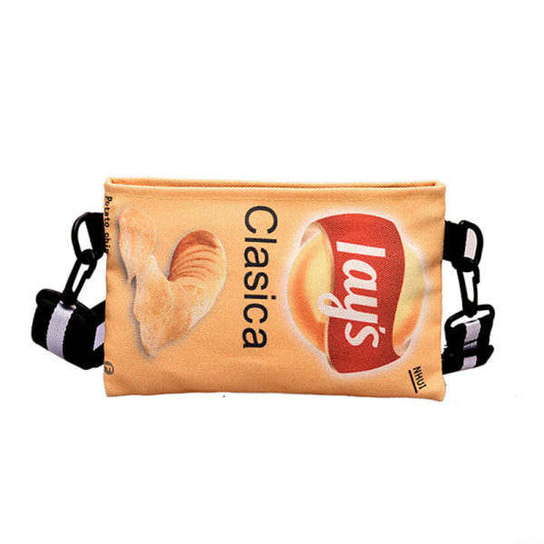 Rolig Potatischips Crossbody Handväska Dam Canvas Axelväska Gul