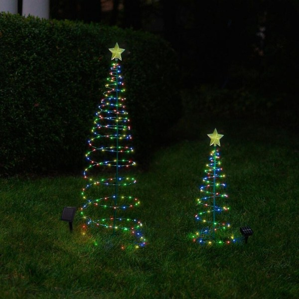 Julgran Solar Light Xmas Party Lawn Lamp Dekoration Färgglad Colorful