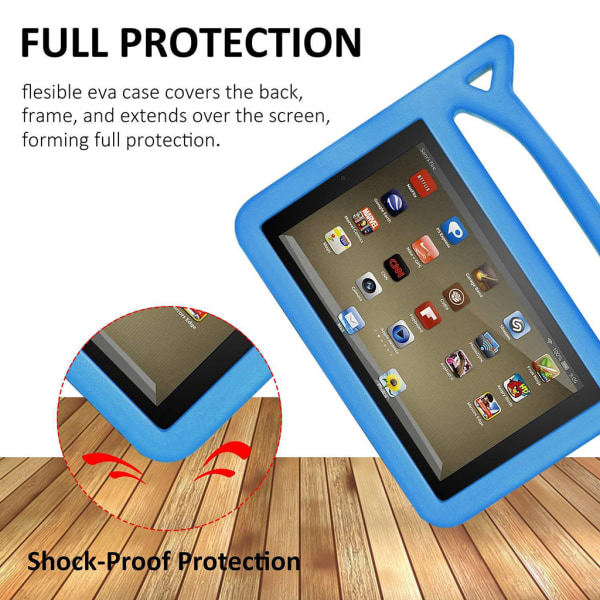 Etui til Fire HD- 10 Full Body Tablets, Børnevenlig Stødsikker Foldbar Roserød