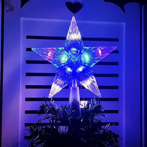 15cm Joulukuusen huippulamppu Led Hohtava tähtivalopentagrammi A1 yksi koko A1 one size