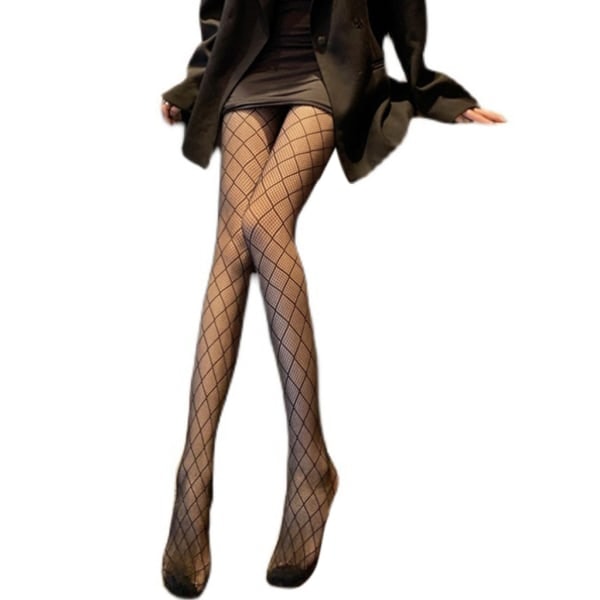 Naisten Seksikäs Mustat Fishnet-Sukkahousut Japanilainen Gootti Punk Argyle Ruudullinen Rhombus Mesh Sukkahousut Lolita Harajuku Tumma Ontto Sukat Alusvaatteet