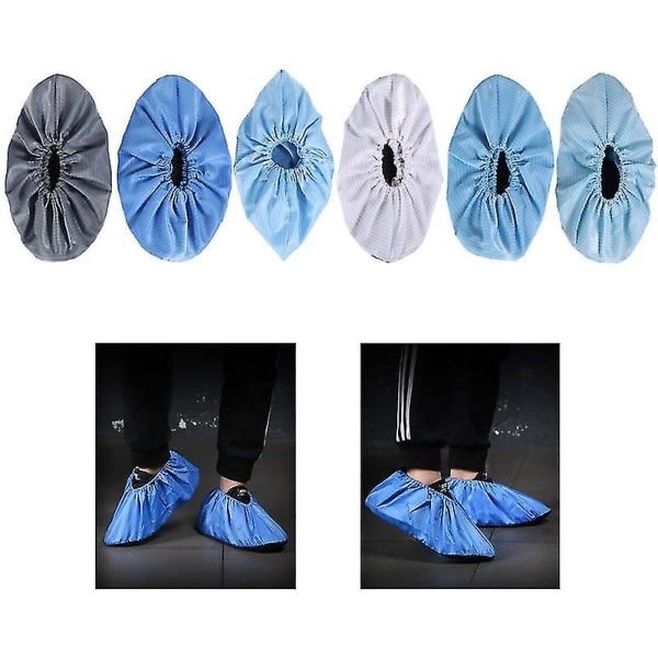 6 Pairs of Reusable Anti-Static Shoe Covers (Multi-Color) CDQ