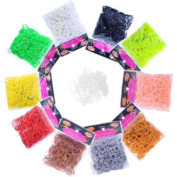 Färgglada loom bands Refill Kit, DIY-present för flickor pojkar