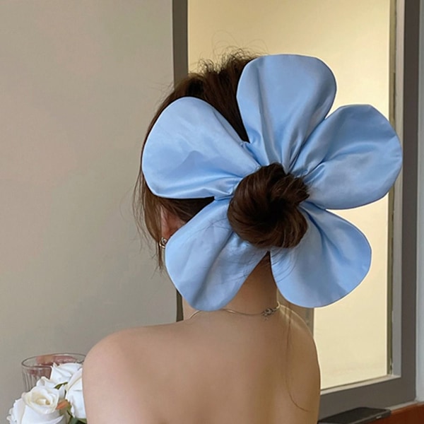 Kvinder Stor Blomst Hår Cirkel Pige Hårbøjle Blue