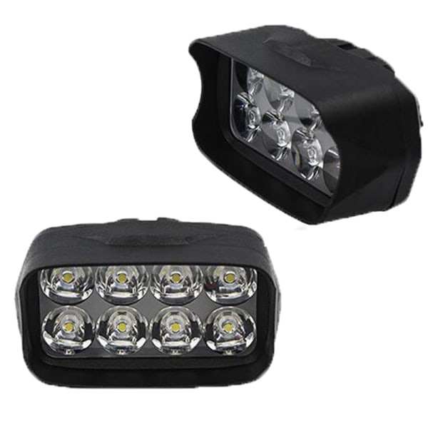 1:a Motorcykel Bil Super Bright 8 LED-ljus Strålkastare Spotlight Svart One Size Black One Size