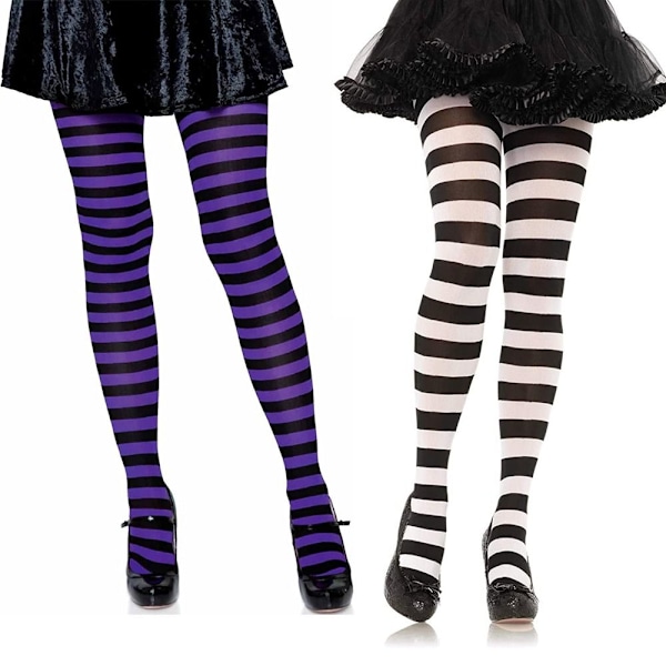 Naisten tyttöjen polvisukat söpöt joustavat sukkahousut Halloween joulu black&white