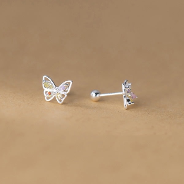 1 Par Ins Color Diamond Butterfly Örhänge för kvinnor Ear Bone Na