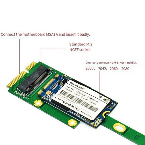 PCI-E til NVME Adapterkort Board Converter Expansion Riser M.2