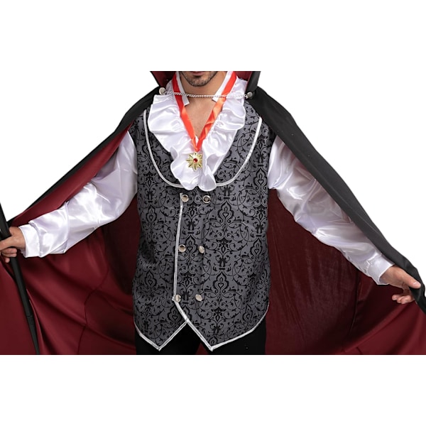 Renässans & Medeltida Läskig Deluxe Vampyrkostym För Halloween Män Rollspel Synder & Cosplay SILVER S