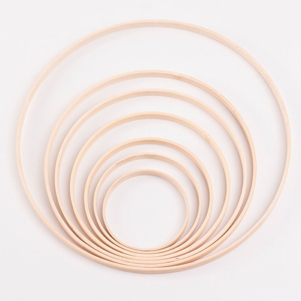 10/15/18/20cm Makrame Bambusring til Håndværk Drømmfangerringe Cirkel DIY Materiale 20CM