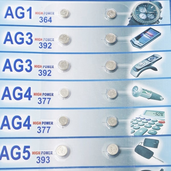 AG1/AG3/AG4/AG5/AG10/AG12/AG13 Knappcells Batteri, Set med 24 Klocka Knappcells Batteri CR2016 CR2025 CR2032