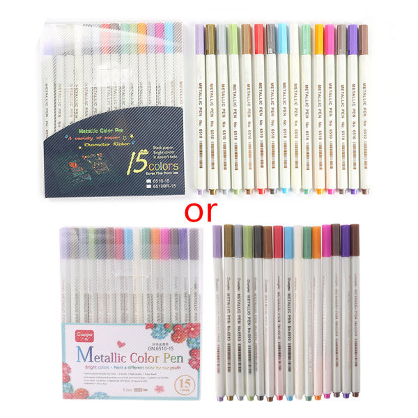 10/12/15/20/30 Farger Metallisk Micron Penn Detaljert Metallmaling Maker DIY Album 12 farger