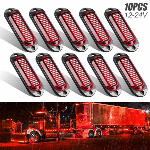 10X 4-LED vihreä sivumerkkivalo perävaunu kuorma-auto asuntovaunu valo vedenpitävä 12V/24V, punainen