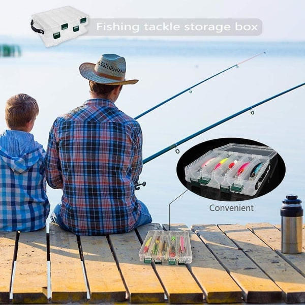 Transparent låseboks, vanntett fiskeutstyrsboks, 12 rom Forvaringsboks for fiskeutstyr Tilbehør Pxcl
