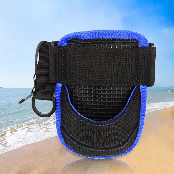 Blå Båd Havfiskeri Stang Mellemrum Mave Stativ Holder Pad Sort