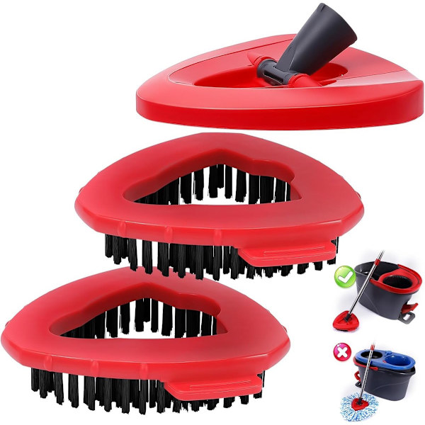 Skrubbebørste, 2x, og roterende moppehode, 1x, erstatning for O Cedar & Vileda EasyWring