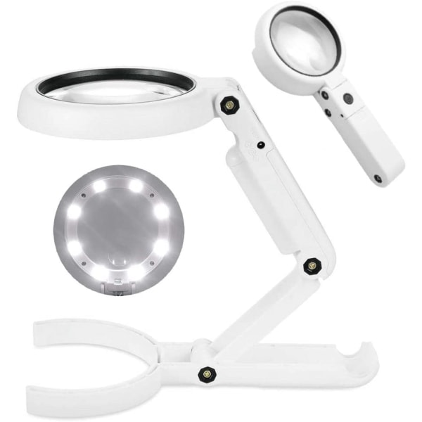 Suurennuslasi 5X, 8 LED-valoa