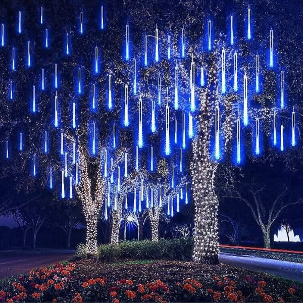 Meteor Rain String Lights, 8 putkea 30cm 192 Led Meteor Lighting Duschljus