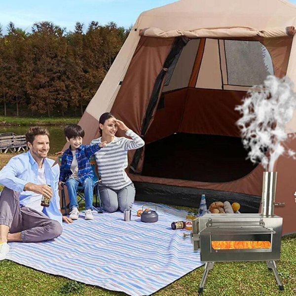 Utomhus Kaminrör, Justerbart Rostfritt Stål Skorstensrör, Vedeldad Kamin Skorstensrör för Camping och Inomhusbruk, Utomhusutrustning