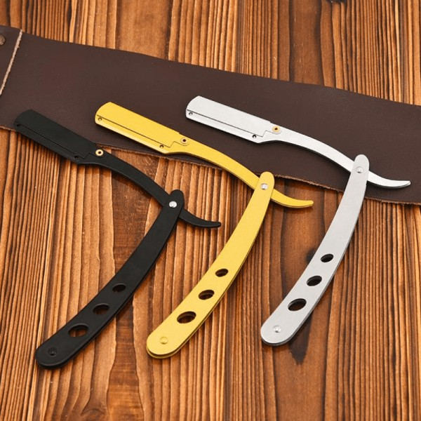 Barberkniv i Rustfritt Stål - Shavette Hårbortfjerning Svart 1-pakning 1-Pack