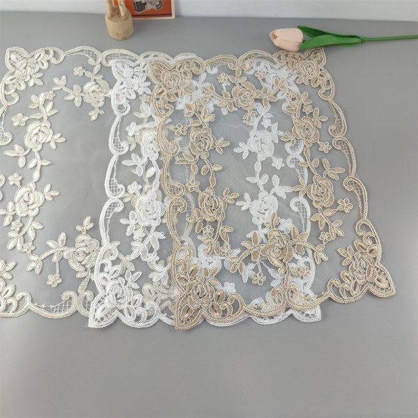 Eurooppalainen Luksus Kultainen Gaze Spetsin Alusmatto 42*30CM Pöytäalusmatto Beige