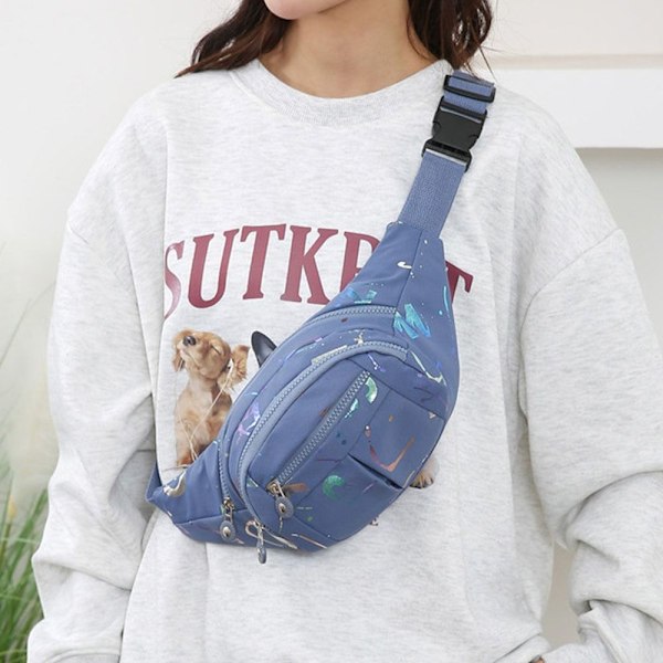 Kuumaleimatut kirjaimet vyölaukut Monitoimiset vyölaukut Rento crossbody-laukku blue