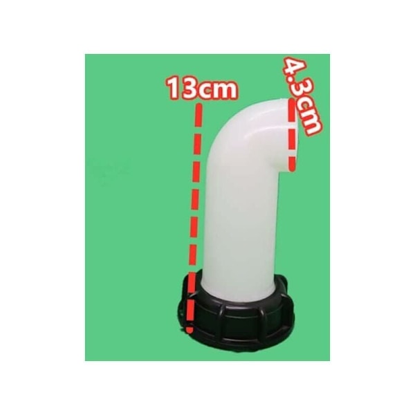 stk. Vanntankdyseventil, Vanntankventil, IBC Vanntankadapter 60mm, for Død IBC Tank (Hvit)..