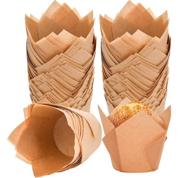 200 Pcs Tulip Cupcake Liners Wrappers Christmas Cupcake lliners for Weddings, Birthdays, Anniversaries and Special Occasions