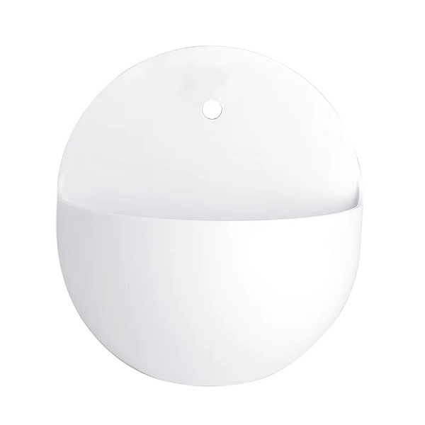 Hydroponisk väggmonterad blomkruka vas lat plast väggmonterad grön blomkruka #2660 round white
