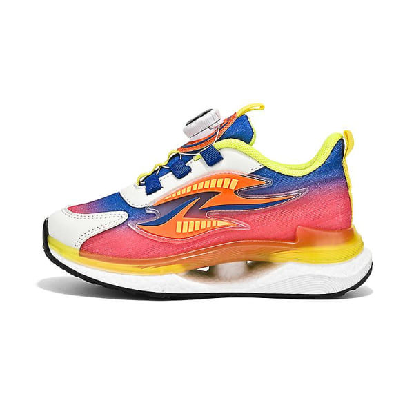 Unisex Barn Rotations Spänne Basketboll Sko Mode Basket Skor Andas Sneakers 3E988 Röd 35