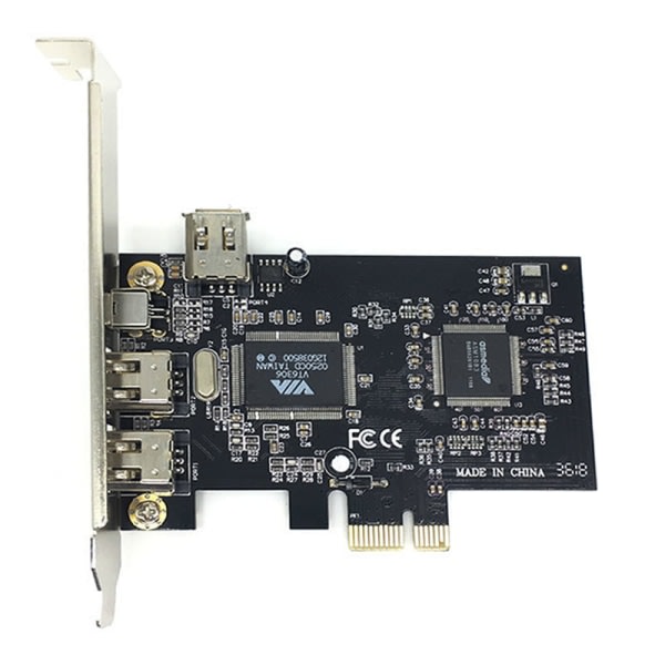 PCI 4-portars Firewire IEEE 1394 1394A 4/6-stifts styrkortsannons PCIE till 1395