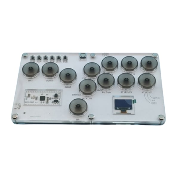 Holdbar Mekanisk Knapgamecontroller Fight Stick Passer til PC Arcade Tastatur Transparent Grå