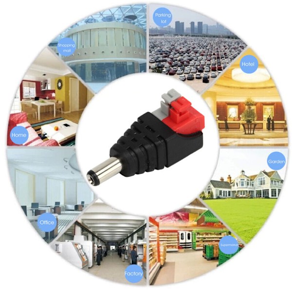 10 stk. BNC Hanstik Koaksialkabel CCTV Overvågningskamera Terminal RCA Adapter AV Stik, DUBUNS
