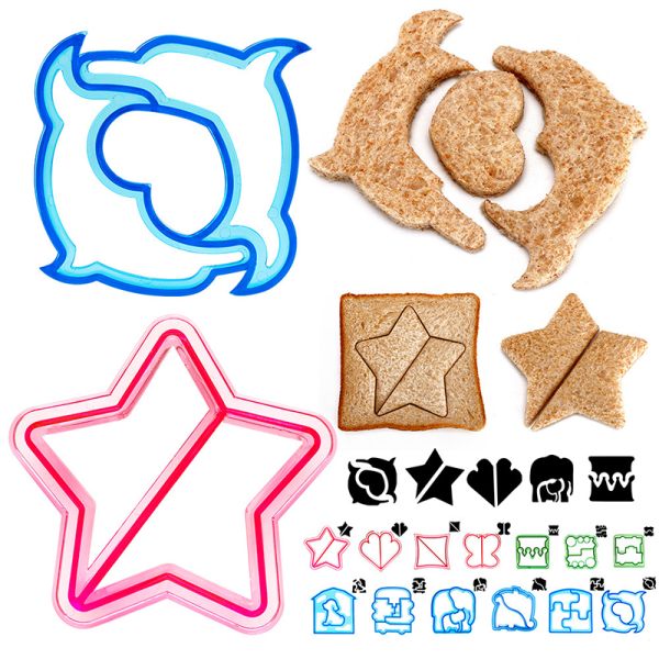 Barnas lunsj Smørgåstårta Brød Ristet brød Cookies Biscuit ter Form 6PCS