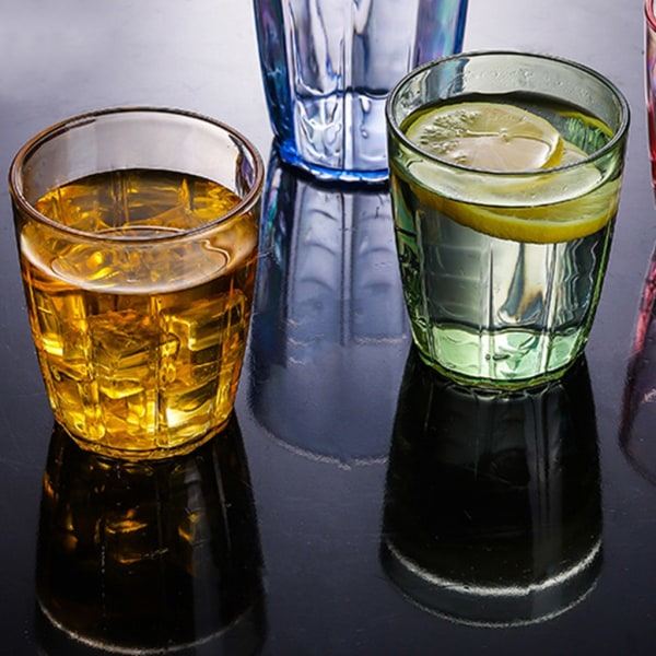 280 ml dricksglas Återanvändbara vattentumlare Okrossbara akrylkoppar Splittersäker Juice Beer Cup Diskmaskin Säker Vattenmelon Röd
