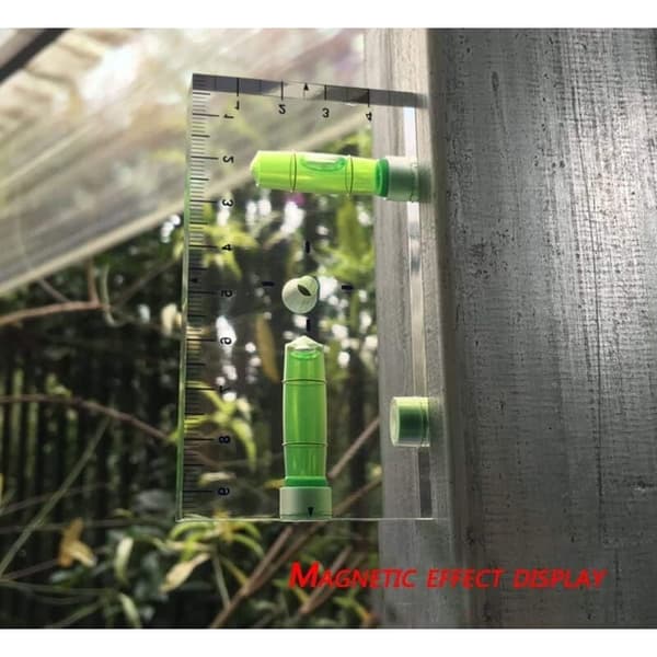 Transparent T-type multifunksjon vater med magnetisk skala 95 x 51 x 13 mm