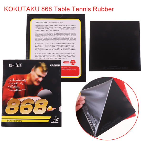 KOKUTAKU 868 oppsett av lim bordtennisgummiracket anti-lim Black one size