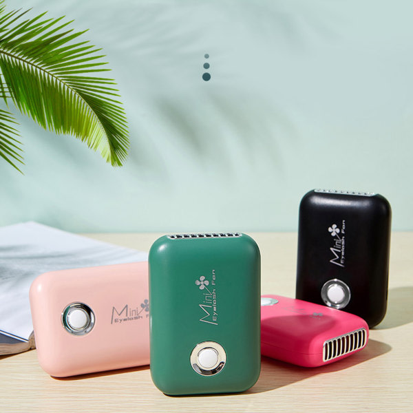 USB-fläkt för ögonfransförlängning, luftblåsare, lim för falska ögonfransar, mascara, tork, grön
