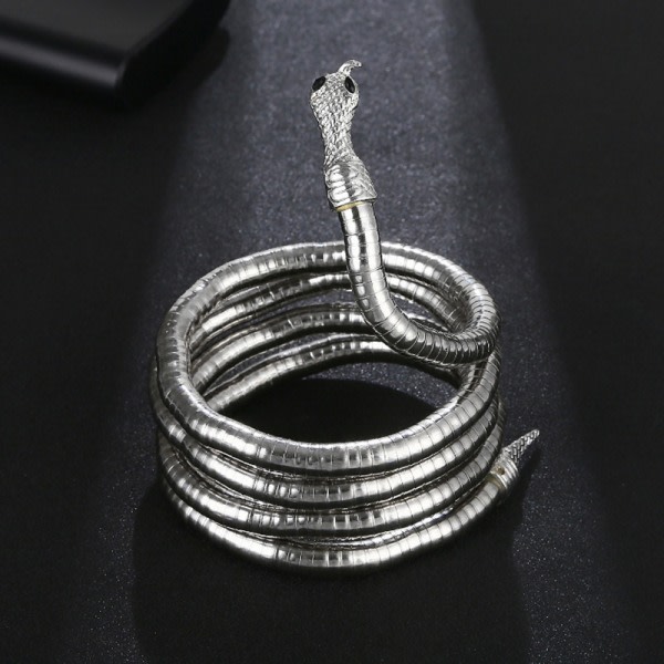 Punk Snake Halskæde Choker Justerbar Slange Armbånd Fleksibel W Sølv one size Silver one size