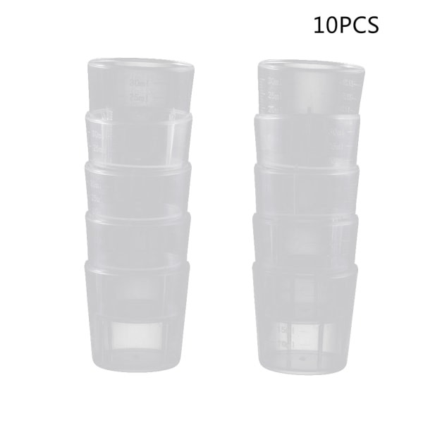 10 STK 30 ml Mätkoppar Plastblandningskopp Labs Använd för flytande färg Epoxihartsblandning Handgjorda konsthantverkstillbehör