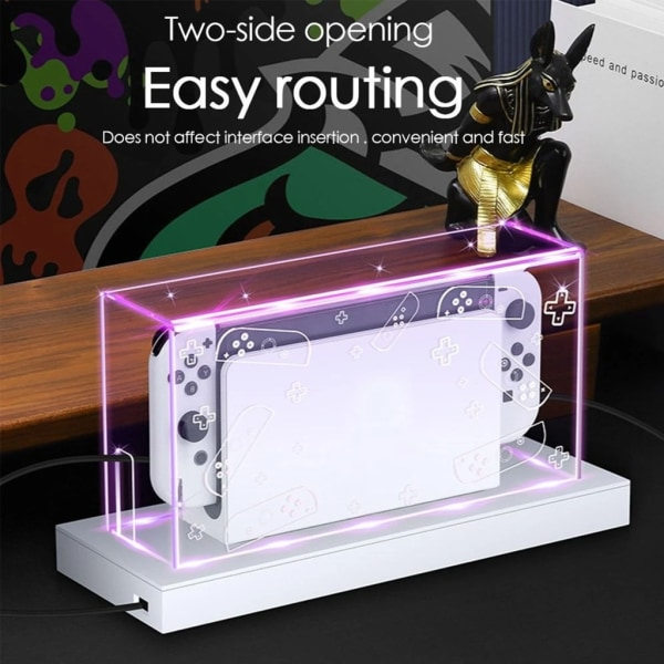 Cover Luminiferous Base Box for Switch/OLED Acrylic Host Protective Sleeve A