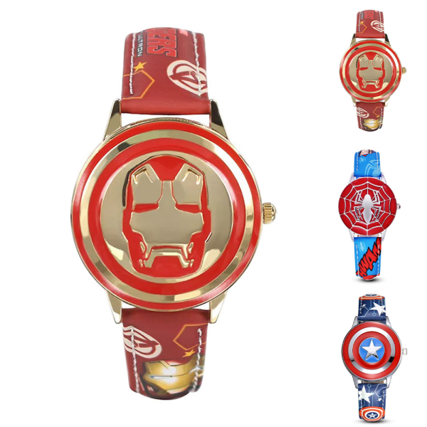 Super Hero Marvel Avengers Quartz Watch Flip Case Watch för barn Iron Man